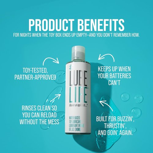 LubeLife Water-Based Lubricant - Toy-Safe Personal Lube for Men, Women & Couples | Travel Size, 8 Fl Oz