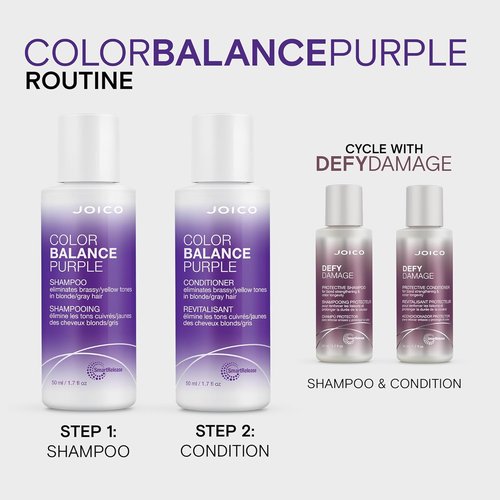 Joico Color Balance Purple Shampoo - Eliminate Brassy Tones & Boost Shine | For Cool Blonde & Gray Hair | UV Protection