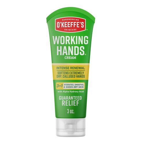 O'Keeffe's Working Hands Intense Renewal Hand Cream with Urea, 3 oz Tube (Pack of 1) – Softens & Smooths Extremely Dry, Callused Hands