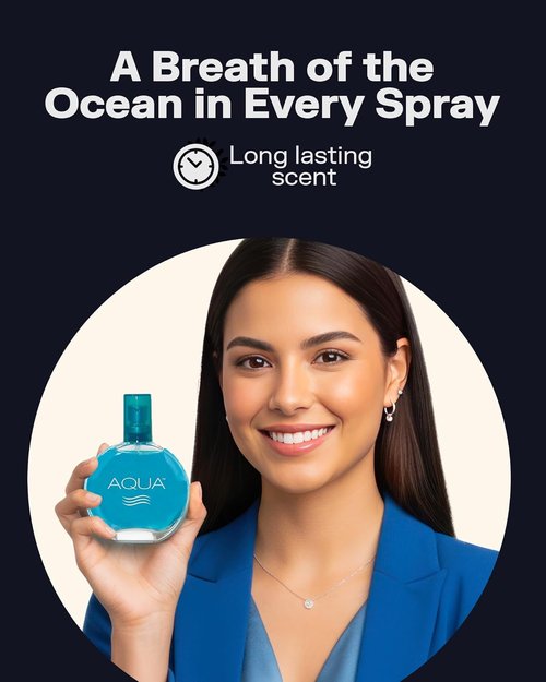 PB ParfumsBelcam Aqua Eau de Toilette Spray for Women - Fresh Fruity Floral Scent with Mandarin & Freesia - 1.7 Fl Oz