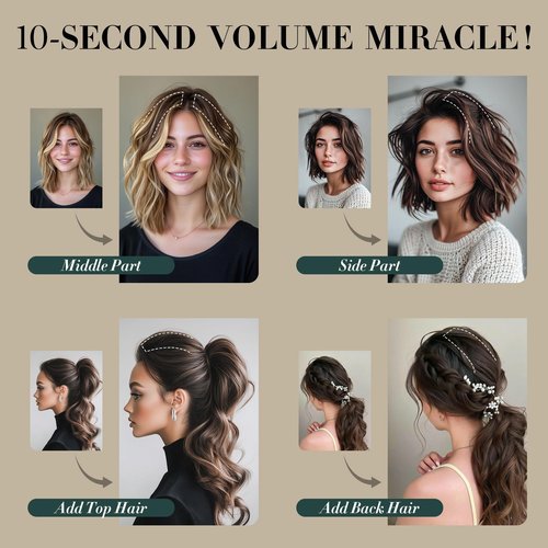 Short Hair Extensions Clip ins,S-noilite Short Clip in Hair Extensions Real Human Hair,Mini Hairpieces for Add Volume and Highlights,6 Pieces 33g 12 inch Medium Brown Mixed Dark Blonde