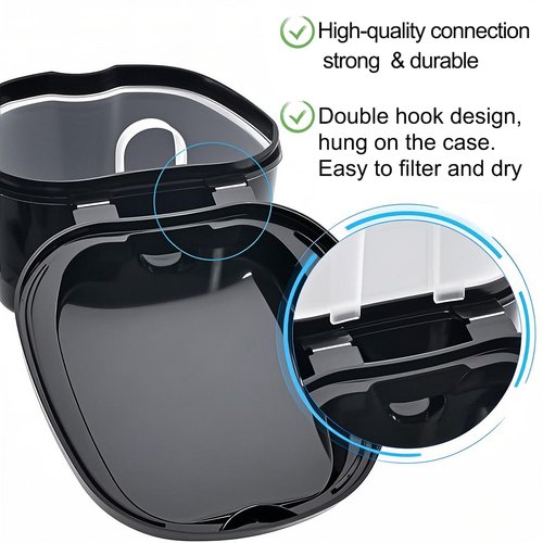 2 Pack Travel Denture Bath Case Set Orthodontic Dental Box Case with Brush, Denture Soaking Cup False Teeth Retainer Container for Clear Braces, Mouth Guard, Night Guard
