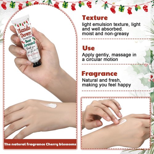 Loopeer 24 Pcs Christmas Hand Cream Gift Set Bulk Christmas Mini Hand Lotion for Women Travel Size Holiday Gifts Stocking Stuffer & Bulk Appreciation Gifts for Staff Employee Coworker Mom 30 ml