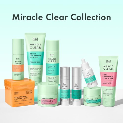 Rael Miracle Clear Clay Face Mask - Deep Pore Cleanser with Tea Tree & Gentle Exfoliation (3.4 fl oz)