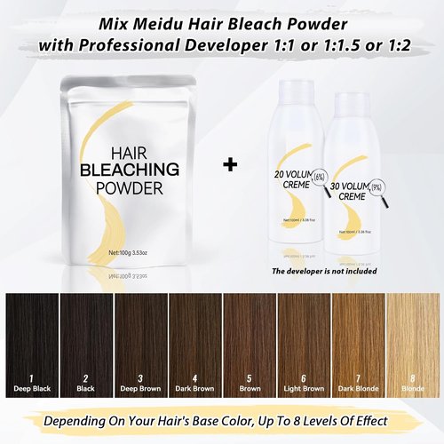 Skiennix Hair Bleach Powder - Professional Lightening Formula, Strong & Gentle, 100g/3.53oz