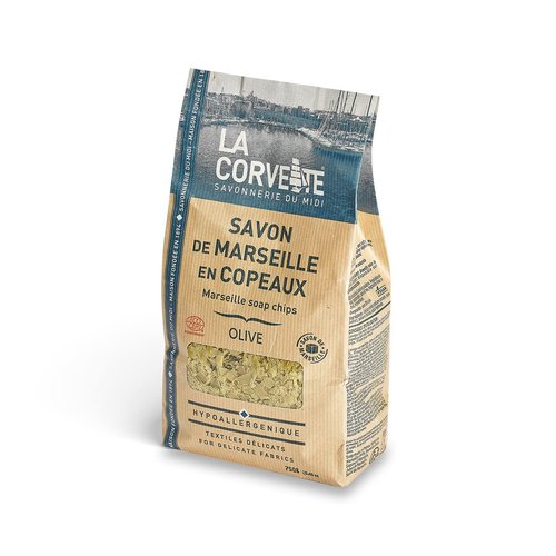 La Corvette, bag of Marseille soap chips OLIVE, 750g