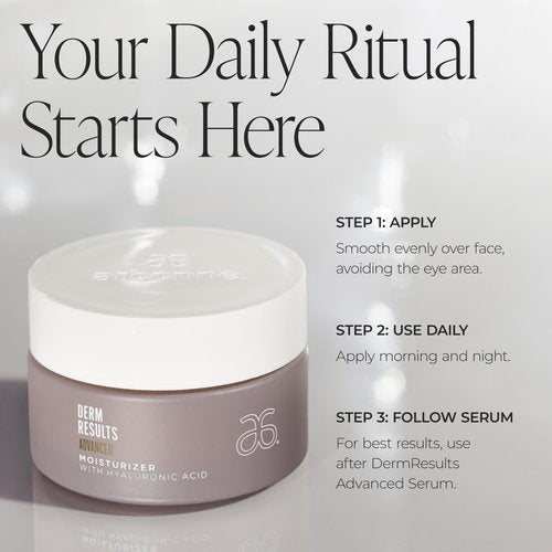 Arbonne DermResults Advanced Face Moisturizer with Hyaluronic Acid – Hydrating Facial Cream for Dry Skin – Anti-Aging Daily Facial Moisturizer for Women & Men - 1.7 oz (50 ml)