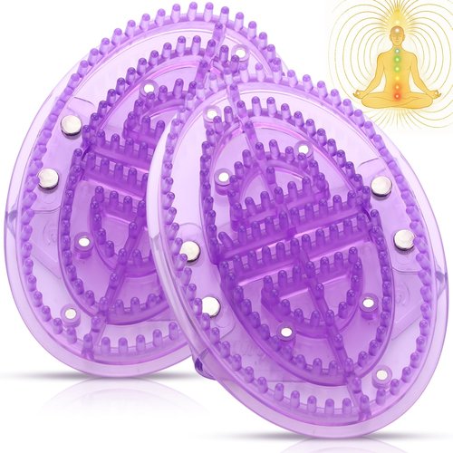 Acellegic 2 Pcs Meridian Massage Brush Magnetic Full Body Meridian Brush Beauty Salon Massage Tools for Full Body SPA Massager Relaxation (Purple)