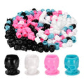 BAMTTOO 200pcs Disposable Pigment Ink Cups - Skull Design for Permanent Makeup, Tattoo Container Cap and Accessory Kits (Mixed Color)