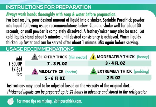 Purathick Natural Thickener, 4.4 oz, Thickens Hot and Cold Liquids for People with Dysphagia