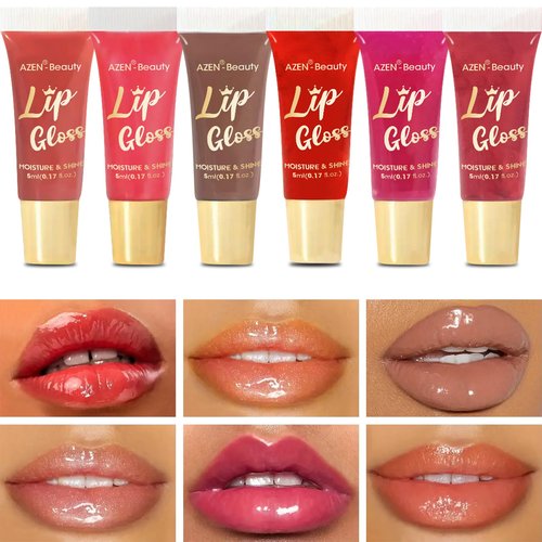 AZEN 120 Pack Lip Gloss Set, Color Lip Oil for Dry Cracked Lips Moisturizing Hydrating Nourishing with Vitamin E, Valentines Gifts Easter Basket Stuffers