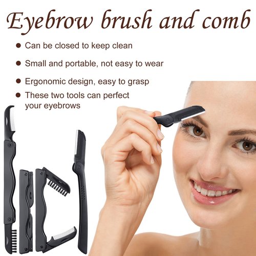 17 Pcs Eyelash Curlers Kit Lash Curler Eyelash Comb Seperator Extension Tweezers Eyebrow Brush Scissors False Eyelashes Applicator Eyebrow Trimmer Silicone Refills Pads for Women(Black)
