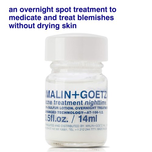 MALIN+GOETZ Acne Treatment - Overnight Spot Treatment with 10% Sulfur & Salicylic Acid | 0.5 Fl Oz