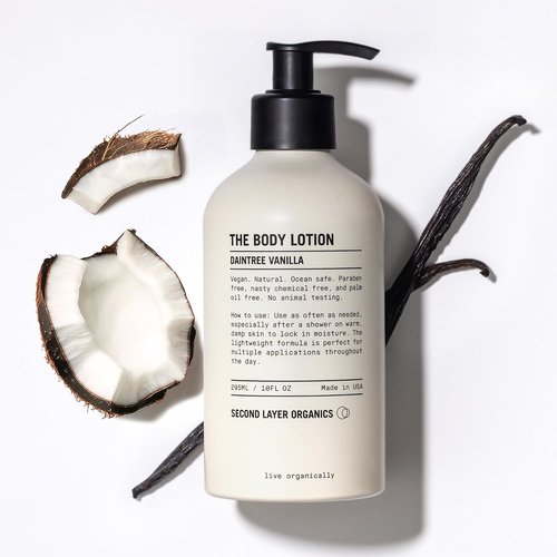 Daintree Vanilla Body Lotion - Deep Hydration with Organic Shea & Aloe | Fast-Absorbing Vegan Moisturizer