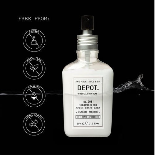 DEPOT No. 408 After Shave Balm | Soothing Moisturizer for Sensitive Skin| With Black Tea, Oat Extract & Glycerin| 3.3 fl.oz.