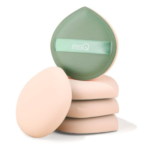 MSQ 5Pcs Makeup Sponge For Foundation Concealer and Powder, Triangle Powder Puff Soft Sponges Blender, Latex Free Blender Sponge For Liquid, Cream, Powder Seamless & Flawless Makeup, 2.75 in, Green