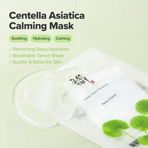 Beauty of Joseon Centella Asiatica Calming Mask - Daily Moisturizing Cica Face Sheet Mask | 10 Sheets for All Skin Types