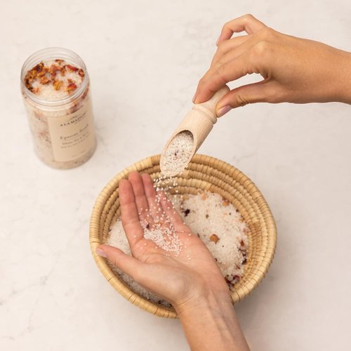 A LA MAISON Epsom Salt Bath Soak - White Tea & Rose for Muscle Relief - 20 oz Relaxing Bath Salt