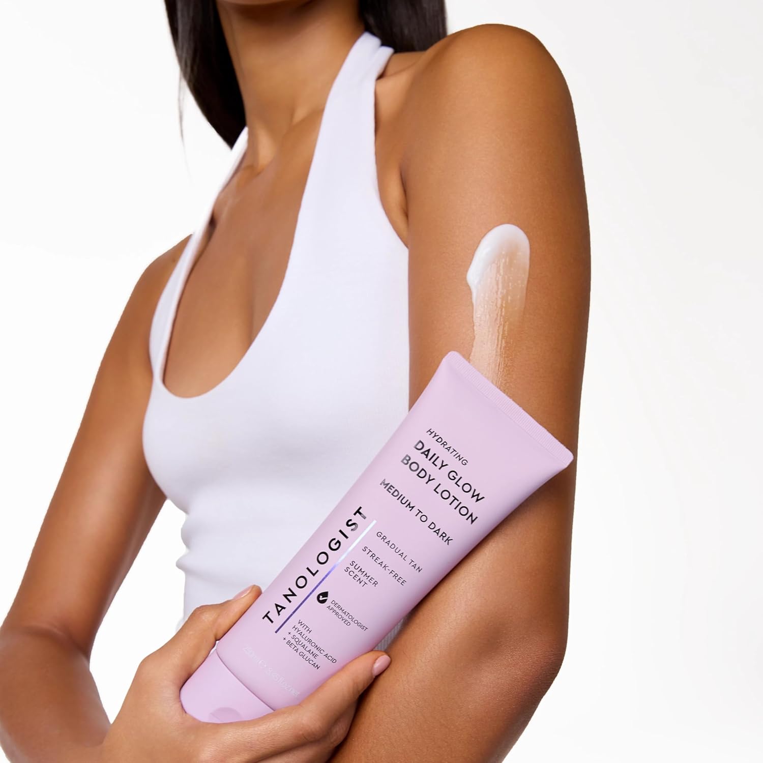 Tanologist Brightening Daily Glow Body Lotion - Streak-Free Gradual Tanner, Light/Medium, Vegan, 8.45 fl. oz