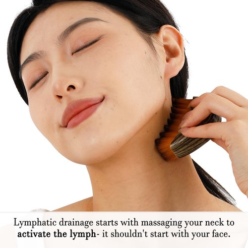 HOYECL No Oil Lymphatic Face Sculpting Brush, Curved Facial Dry Brush for Lymphatic Drainage, Sculpt and Lift Your Face Naturally, Designed for Sensitive Skin