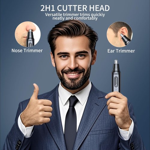 EXMYSO Nose Hair Trimmer for Men Women, USB Rechargeable Electric Ear Nose Hair Trimmer Clipper, Professional IPX7 Waterproof Dual Edge Blades for Easy Cleaning