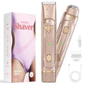 Dermave Bikini Shaver - Bikini Trimmer for Women, Waterproof Electric Dual Head Shaver (Gold)