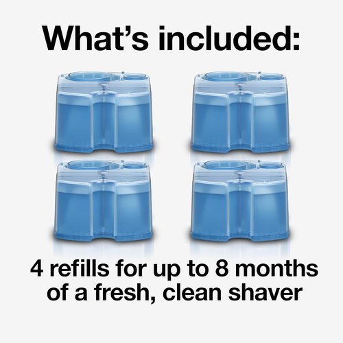 Braun Clean & Renew Refill Cartridges - Replacement Shaver Cleaner Liquid Solution | Pack of 4