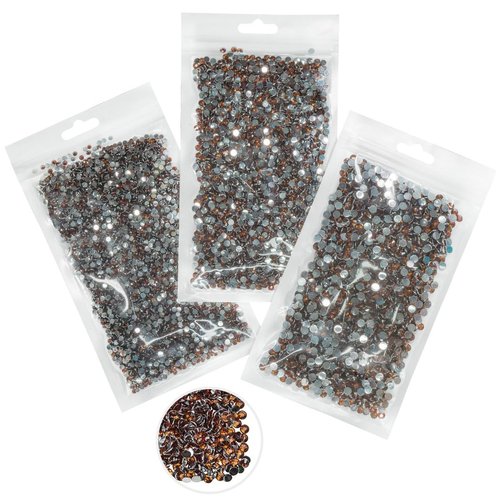 qiipii 16000PCS Dark Brown Crystal Resin Rhinestones for Crafting 3mm 4mm 5mm Flatback Chocolate Stones Non-Hotfix Diamonds Crystals Gems Charms for Nails Face Eyes Makeup Body Tumblers Crafts Clothes