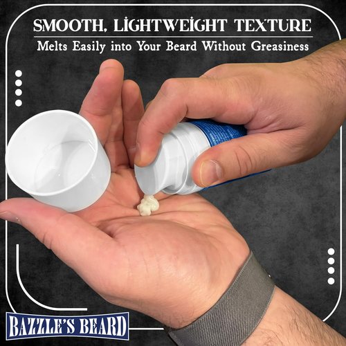 Bazzle's Beard Balm – Gentle Hold & Soft Texture Beard Growth Kit for Men Infused with Shea, Jojoba & Biotin for Healthy Hair Growth & Hydration, Ideal Mustache Care Product for Nourishing Facial Hair