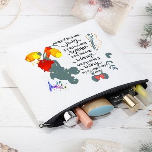 CMNIM Cartoon Mouse Makeup Cosmetic Bag Mouse Lover Gifts Bag for Women Friends Magic Mouse Travel Makeup Pouch Toiletry Case (Mouse always remember)
