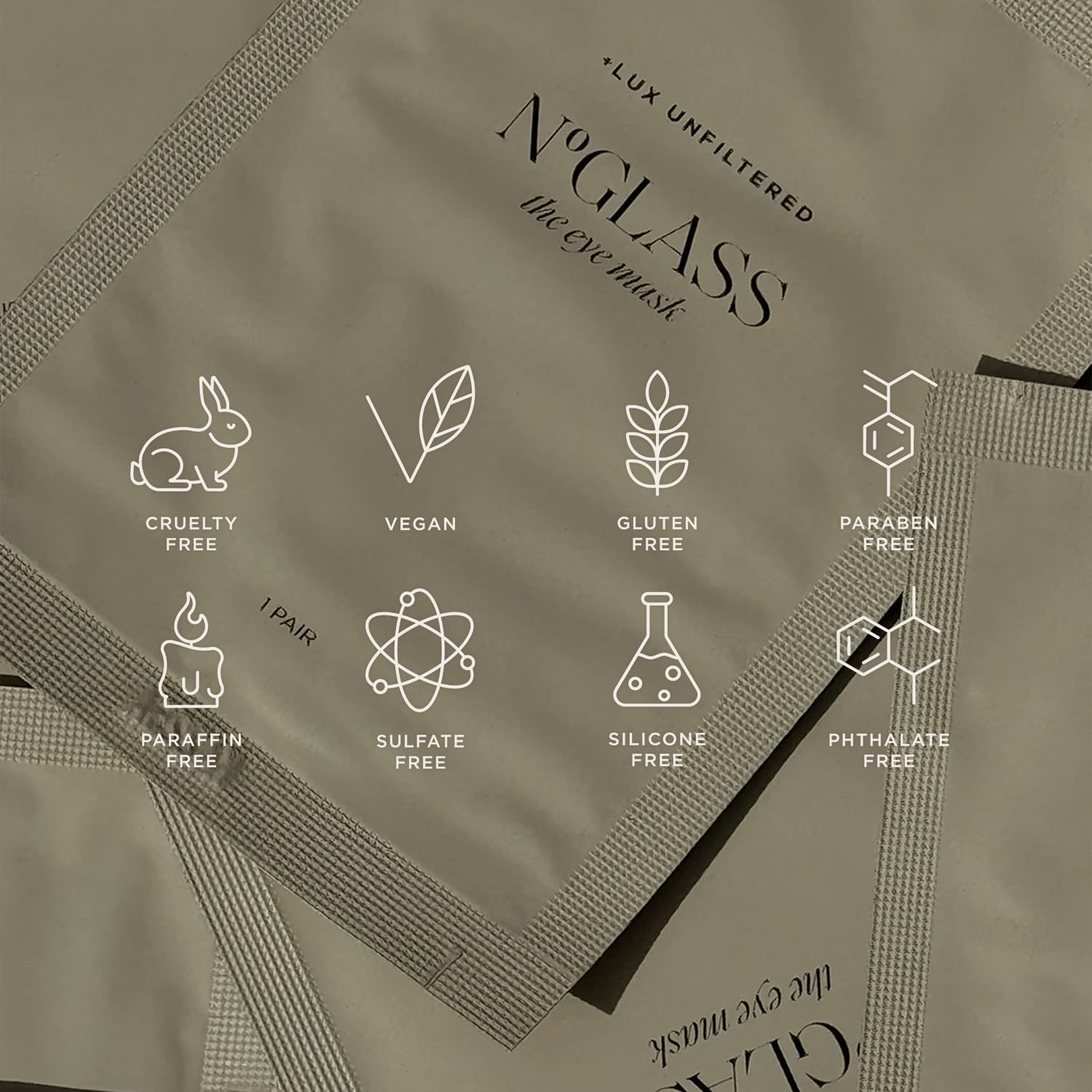 + Lux Unfiltered Cooling Under Eye Patches - Anti-Slip Caffeine Infused Korean Eye Mask - Reduces Puffiness, Brightens, & Hydrates Skin - Fragrance Free, Vegan, & Cruelty Free - 10 Count