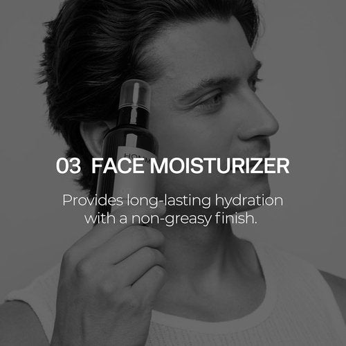 HommeFace Men's Daily Trio Skincare Set - 3-Step Routine with Face Wash, Toner & Moisturizer | CICA & Tea Tree Extracts