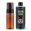 VRAIKO SADOER Ultra-Concentrated Tattoo Green Soap 10oz with Foaming Bottle 120ml, 1:10 Dilution Tattoo Soap Supplies for Tattoos Piercings, Clean Skin Equipment