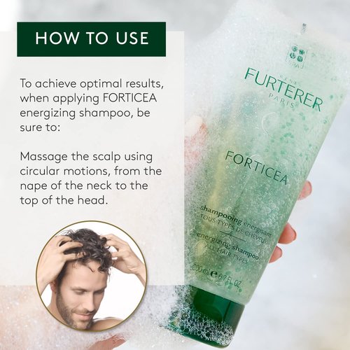 Rene Furterer Forticea Strengthening Shampoo - Energize Scalp with Rosemary Oil & Niacinamide - Sulfate-Free, Daily Use