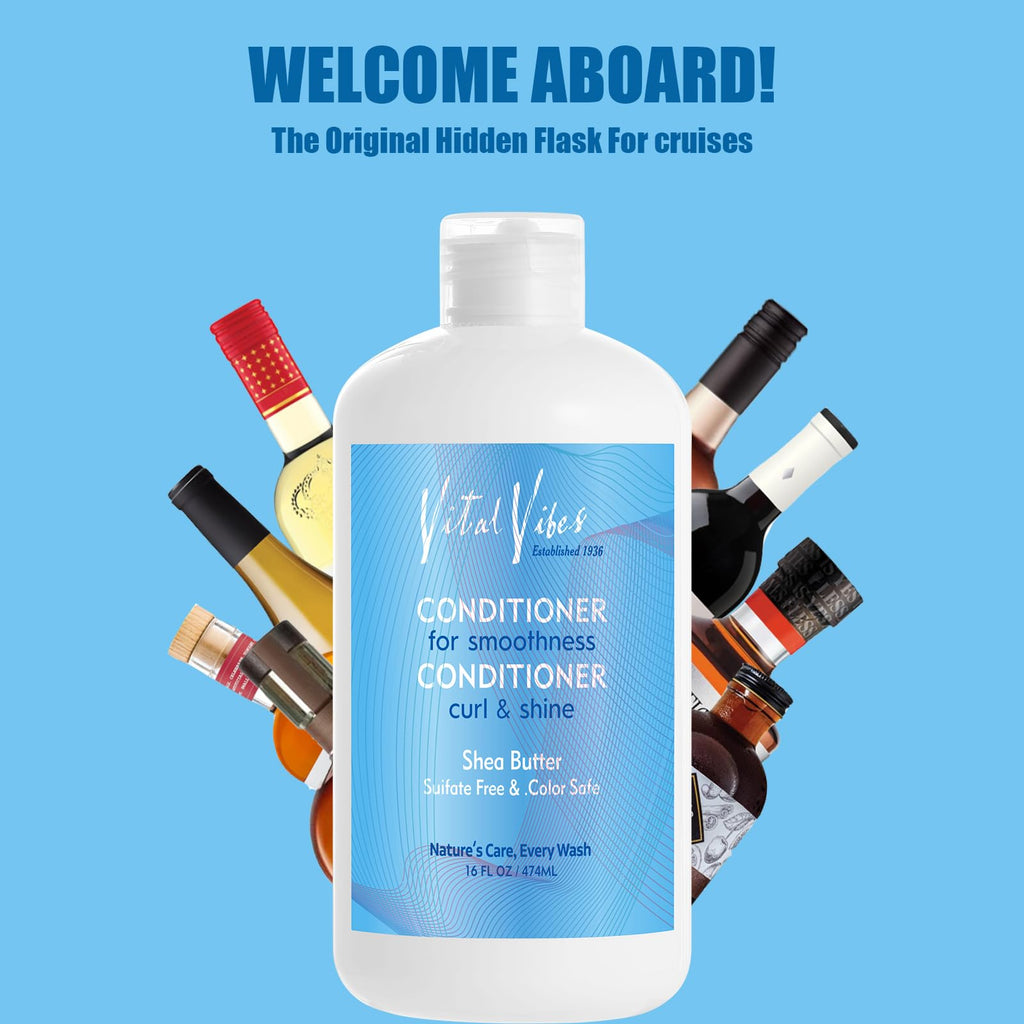 VORIGY Leak-Proof Cruise Bottle Plastic Container - Fake Shampoo Bottle for Cruise Ships | Discreet Beverage Flasks for Cruises, Concerts, Beach - (1 pack/Blue)