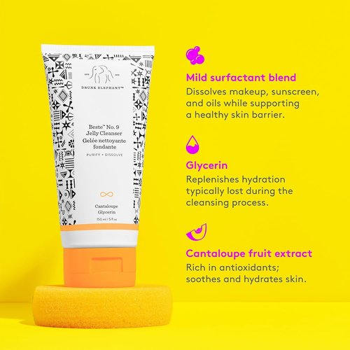 Drunk Elephant Beste No. 9 Jelly Cleanser - Travel-Size Gel Face Wash - Clean & Cruelty-Free Skincare