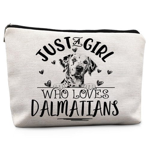Absnfatu Dalmatian Dogs Makeup Bag,Dalmatian Gifts For Women,Just A Girl Who Loves Damatians Makeup Bag Cosmetic Pouch