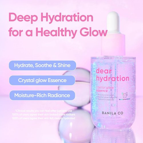 BANILA CO Dear Hydration Crystal Glow Essence - Hydrating Serum with Pink Cactus & Hyaluronic Acid (50ml)
