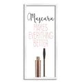 Stupell Industries Mascara Fashion Designer Modern Pink Word, Design by Kimberly Allen White Framed Wall Art, 10 x 24