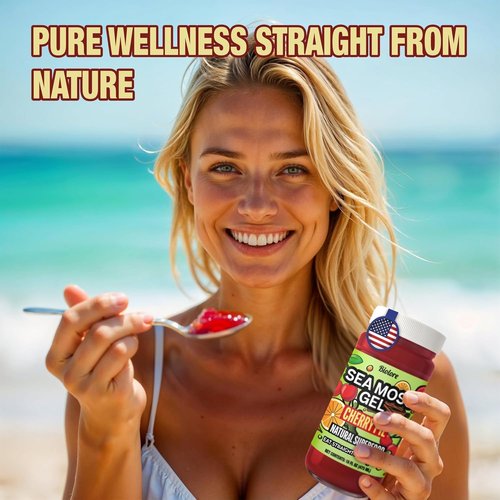 Biolore Sea Moss Gel - Cherry Pie Flavor, Vegan & Wildcrafted Superfood | 16 oz, No Added Sugar