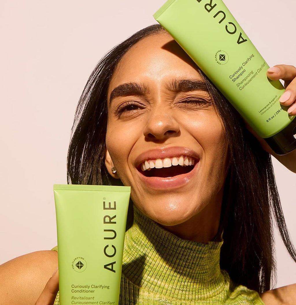 Acure Curiously Clarifying Shampoo & Conditioner Set - Deep Cleansing & Hydrating for Oily Hair - 8 fl oz (2 Pack)