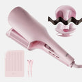 LENA S16 Hair Waver | Beach Waves Curling Iron with 3 Titanium Ceramic Barrels, 1.25 Inch, Pink