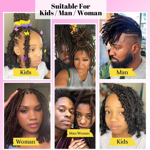 8 inch Loc Extensions Human Hair with Curly Ends, 0.4cm Width Permanent Dreadlock Extension Human Hair 20 Strands Natural 1B30 100% Full Handmade Dreads .Dyed and Bleached Pre Curled Drealocks