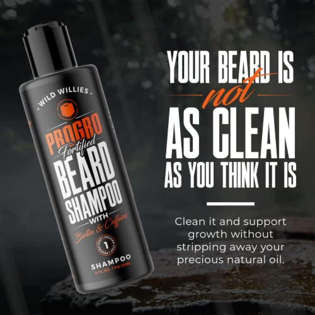 Wild Willies Beard Care Kit for Men - Beard Grooming Set with Oil, Shampoo, Comb & Brush - Men’s Care Set