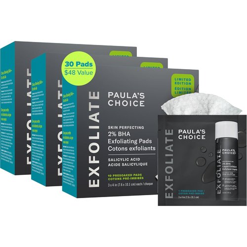 Paula's Choice SKIN PERFECTING 2% BHA Exfoliating Pads - Clear Blackheads & Minimize Pores