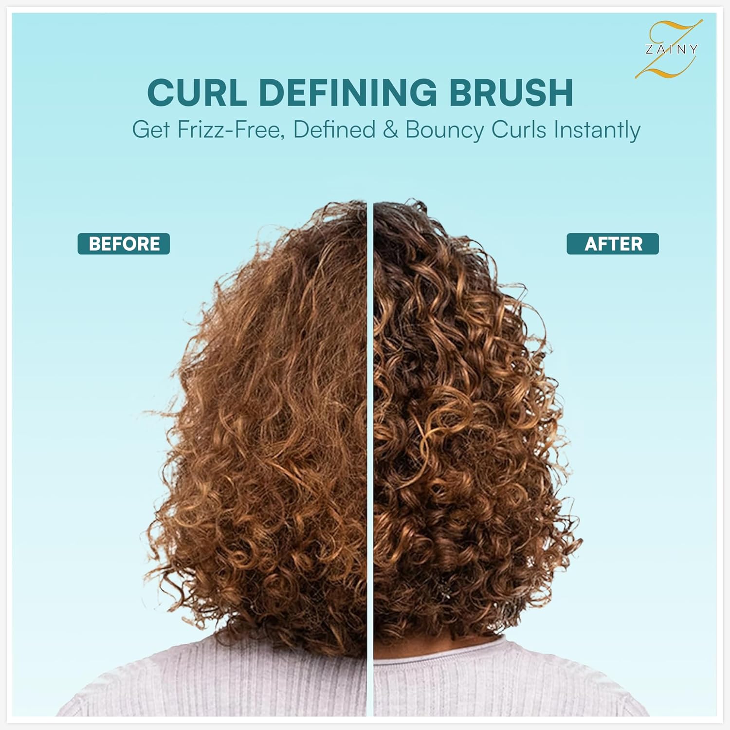ZAINY Curl Defining Brush Set - 2PC Wide Tooth Comb & Detangler for Curly Hair | Ideal for Women, Kids & Men