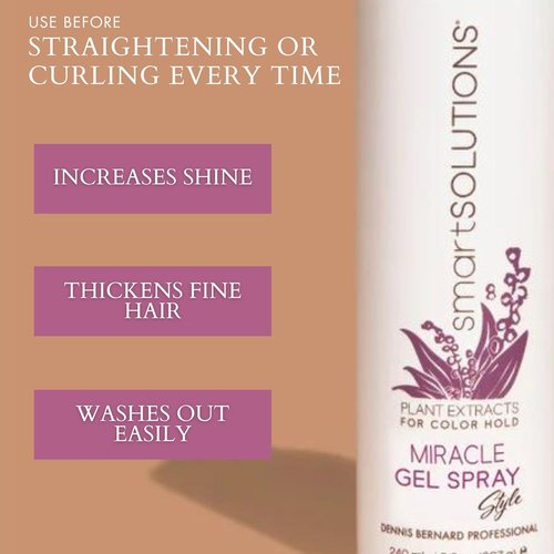 SMART SOLUTIONS Miracle Gel Spray - 8 Oz | 24-Hour Hold | Non-Flake & Paraben-Free Formula