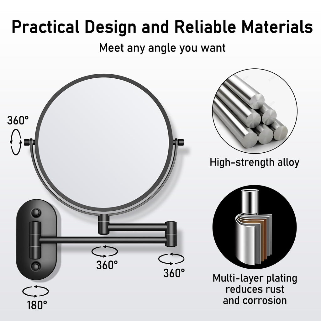 Wall Mounted Makeup Mirror with Magnification, 30X Magnifying Mirror for Wall, Bathroom Mirror for Shaving, Vanity Mirror Wall Mounted for Daily use, 8 Inch