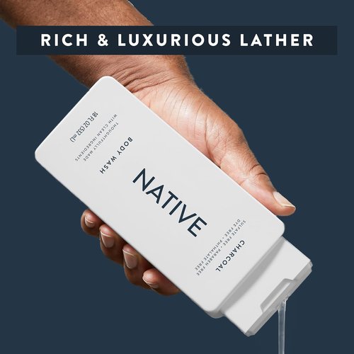 Native Body Wash - Naturally Derived Ingredients for Soft, Hydrated Skin | Charcoal, 18 oz | Sulfate, Dye & Paraben Free