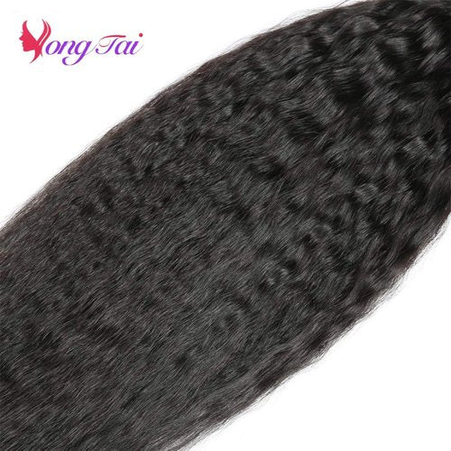 1 Bundle Human Hair Raw Kinky Straight Human Hair Bundles,100% Unprocessed Brazilian Virgin Hair 12A Premium Bundles 12 Inch Natural Color, No Shedding, No Smell, No Tangle